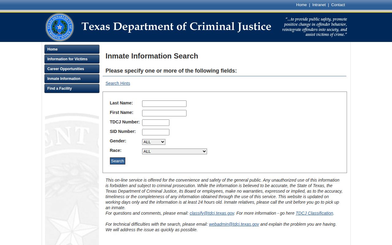 Lynn County projected release date TDCJ offender search